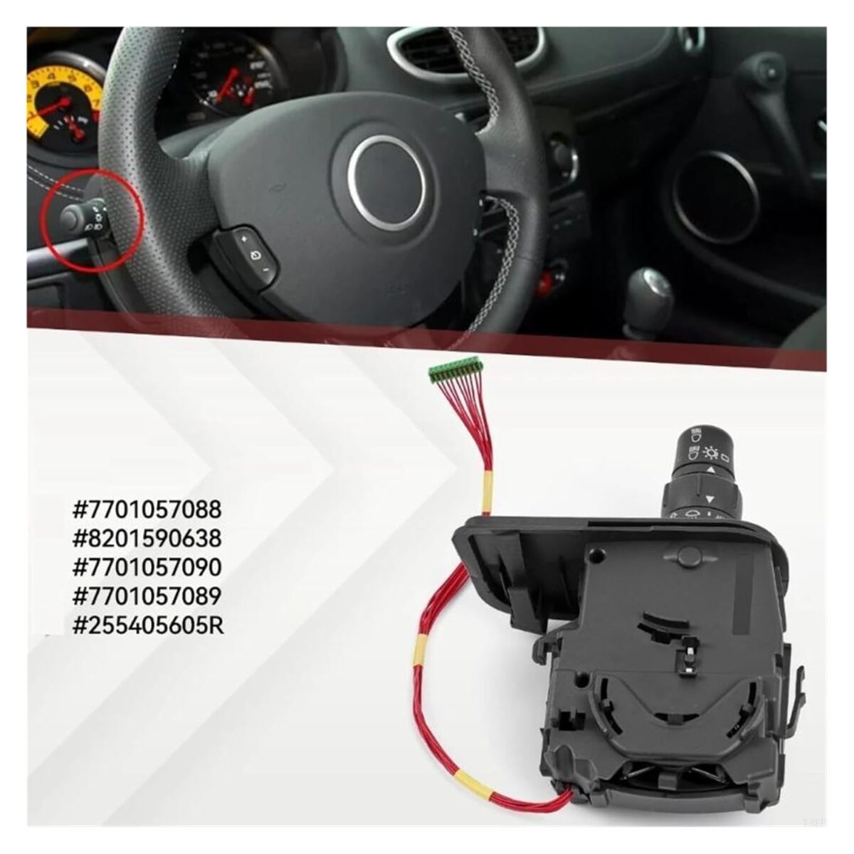 Car Headlight Light Stalk 7701057088 7701057089 7701057090 Fit for Kangoo III 1.5dCi Headlamp Stalk - Image 6