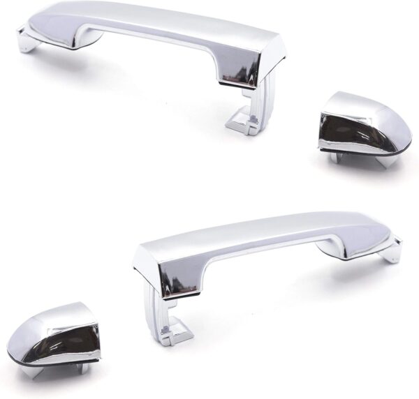Set of 2 Rear Left Right Pair Exterior Chrome Door Handle Set Replacement for Kia Forte Cerato Forte5 2009 2013